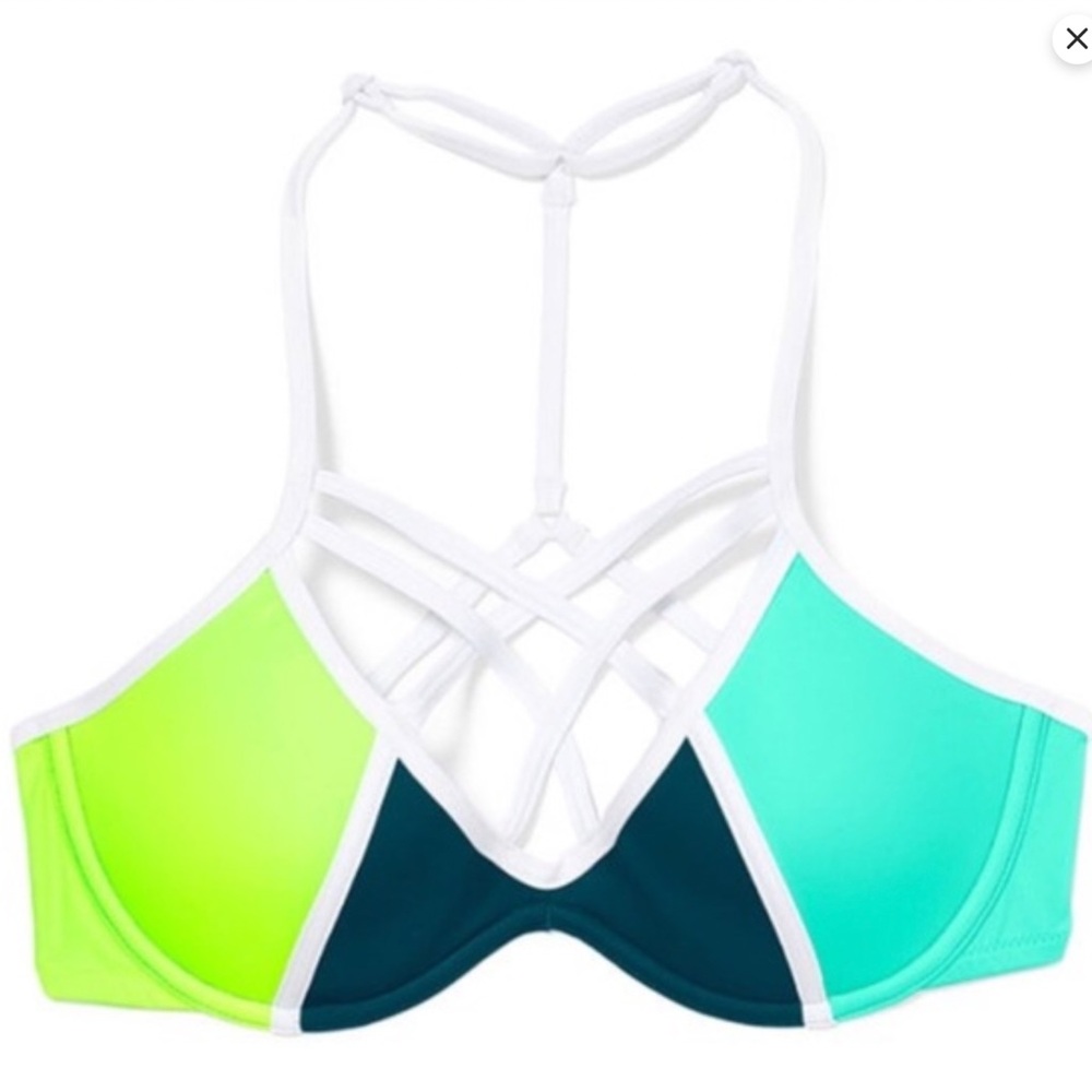 Victoria’s Secret PINK - Strappy Front T-Back Colorblock Bikini Top & Bottom - Picture 4 of 13